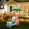 Set of 2 6FT Lighted Inflatable Santa under Coconut Tree Decor